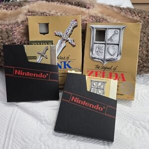 Legend of Zelda I & II Adventure of Link (Nintendo NES) Gold Lot of 2 Authentic